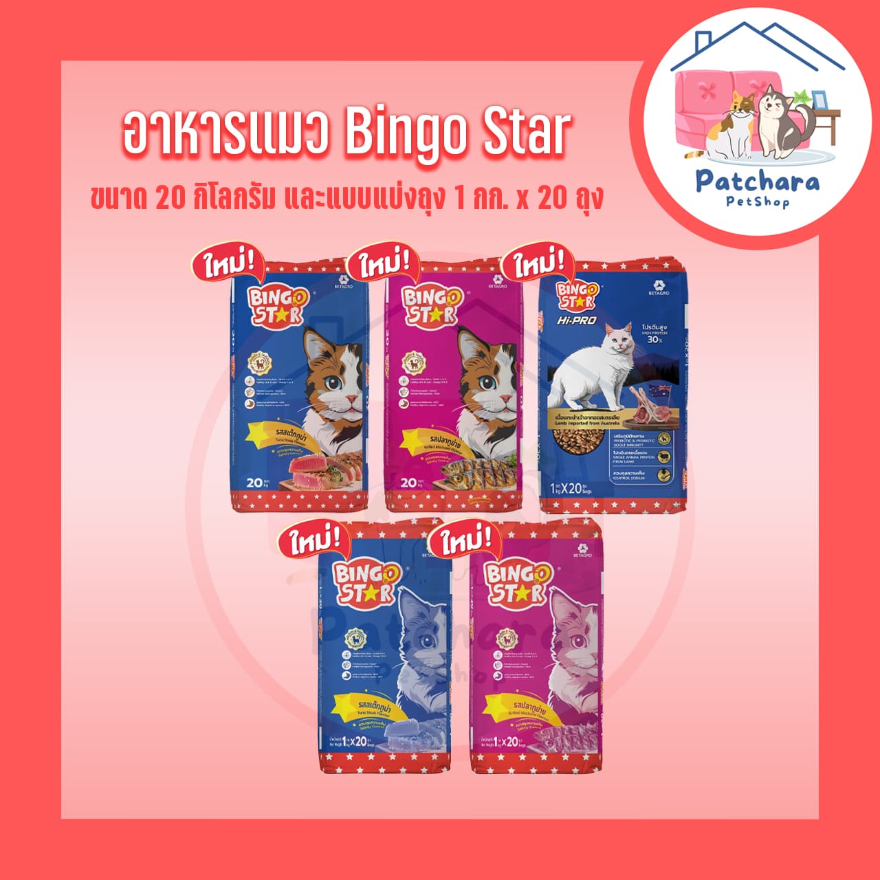 Bingo Star อาหารแมว บิงโกสตาร์ ขนาด 20 กิโลกรัม